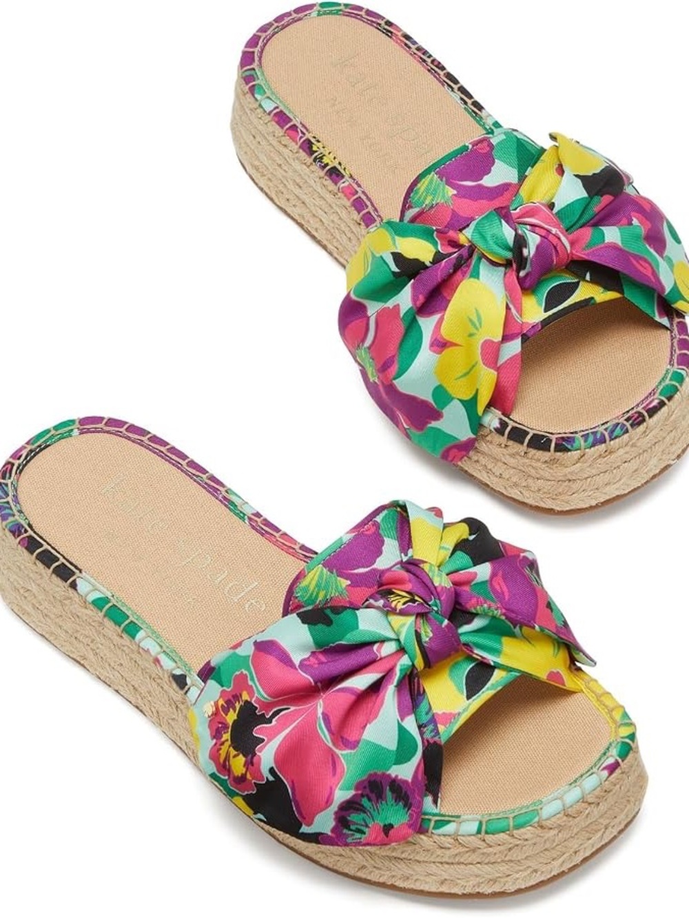 kate spade Multicolor Floral Knot Espadrille Slide